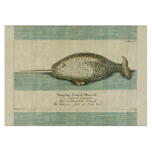 Planche À Découper Narwhal Antique Baleine Aquarelle Art scientifique