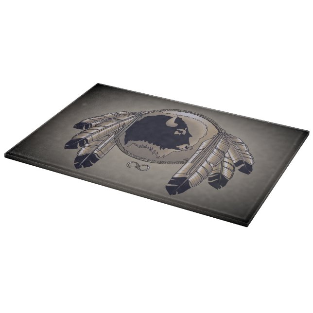 Planche À Découper Native Art Cutting Board Metis Wildlife Gifts (Coin)