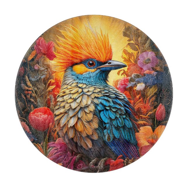 Planche À Découper Nature lunaire Oiseau bleu No 2 (Devant)