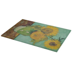 Planche À Découper Nature morte - Vase avec trois tournesols. Van Gog