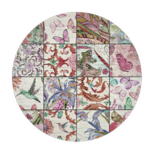Planche À Découper Nature Patchwork : Chic Arrière - plan sans coutur