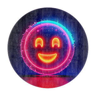 Planche À Découper Neon Smile : Conception de lueur heureuse et brill