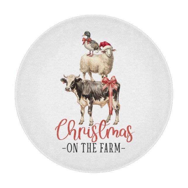 Planche À Découper Noël à la ferme Barnyard animal (Devant)