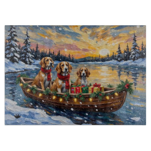 Planche À Découper Noël Afghan Hound Bateau Vacances