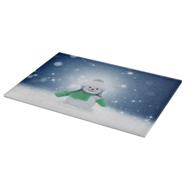 Planche À Découper Noël bonhomme de neige SlipperyJoe foulard vert m (Coin)