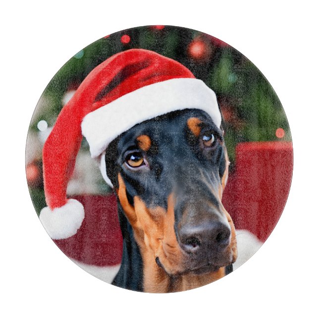 Planche À Découper Noël Doberman (Devant)