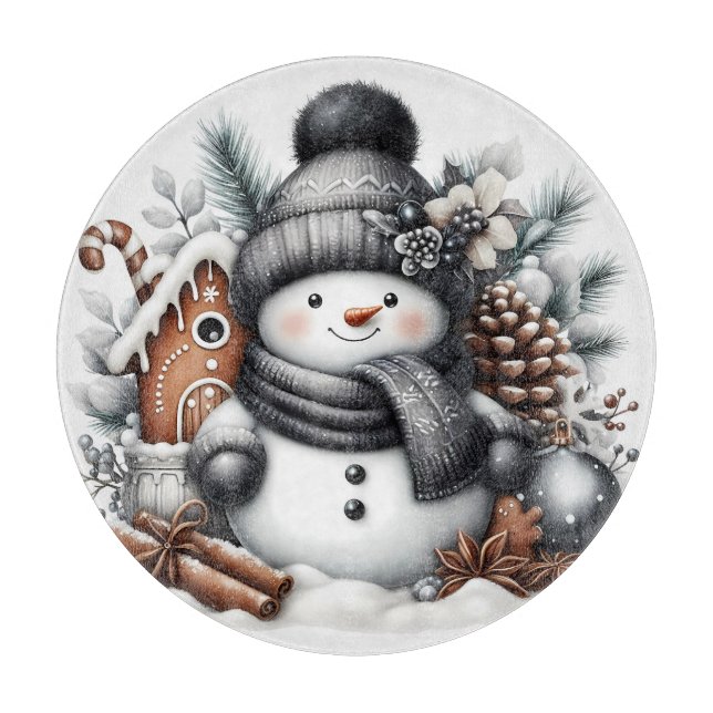 Planche À Découper Noël du mignon Snowman (Devant)