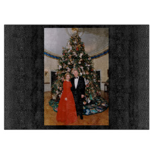 Planche À Découper Noël du président américain Bill Clinton et Hillar