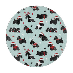 Planche À Découper Noël écossais Terrier bleu