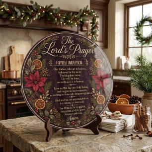 Planche À Découper Noël en bois foncé personnalisé Prière du Seigneur