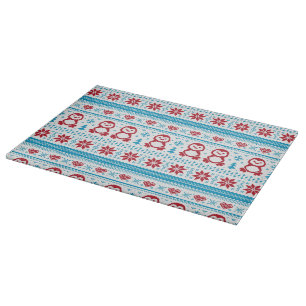Planche À Découper Noël et l'hiver ont tricoté le motif