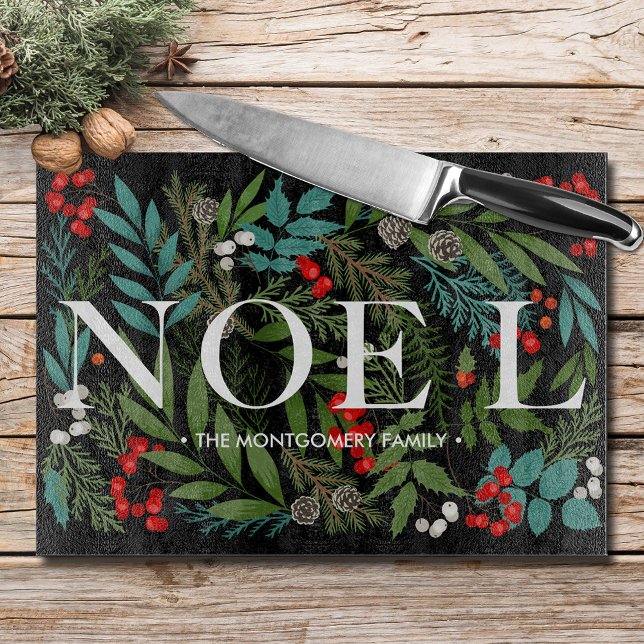 Planche À Découper NOEL et verdure sur le noir (Créateur téléchargé)