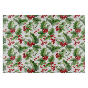 Planche À Découper Noël Holly Feuilles Et Baies Rouges Sans Fil