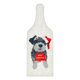 Planche À Découper Noël mignonne minuscule Schnauzer Chien Santa Hat