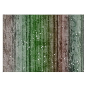 Planche À Découper Noël Retro Rouge Vert Rustique Bois Texture