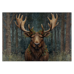 Planche À Découper Noël rustique élan cerf boho forêt boisée 