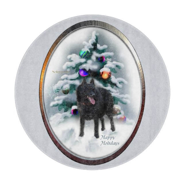 Planche À Découper Noël Schipperke (Devant)