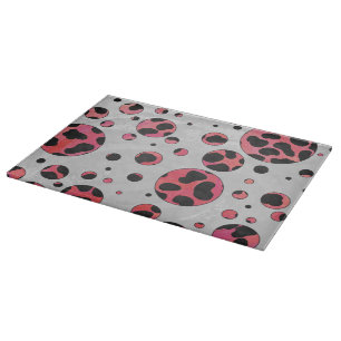 Planche À Découper Noir dalmate et rouge avec Pois