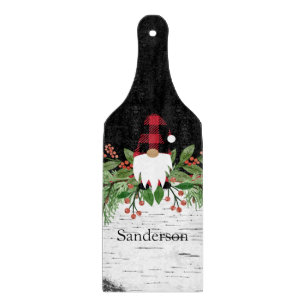 Planche À Découper Noir Joyeux Noël Rouge Buffalo Plaid Gnome