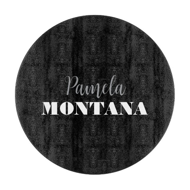 Planche À Découper Noir minimaliste personnel moderne (Devant)