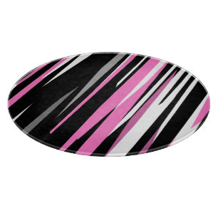 Planche À Découper Noir rose et blanc Abstrait