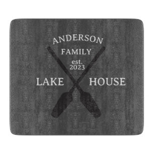 Planche À Découper Nom de famille personnalisé Lake House
