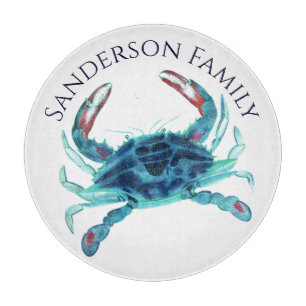 Planche À Découper Nom du bateau nautique Crabe Turquoise