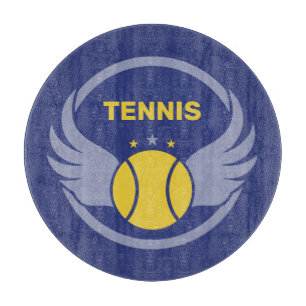 Planche À Découper Nom personnalisé Boule de tennis avec ailes