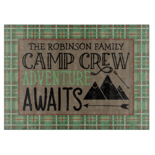 Planche À Découper NOM personnalisé Cabine Camping Adventure
