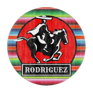 Planche À Découper Nom personnalisé Charro Horse Espagnol Serape Mex