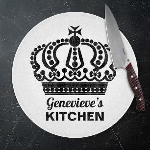 Planche À Découper Nom personnalisé Couronne complexe