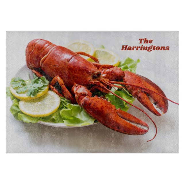 Planche À Découper Nom personnalisé Homard (Devant)