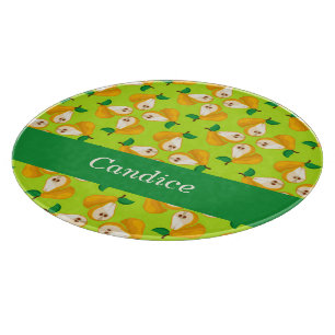 Planche À Découper Nom personnalisé perles orange sur vert