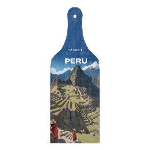Planche À Découper Nom personnalisé Pérou Machu Picchu