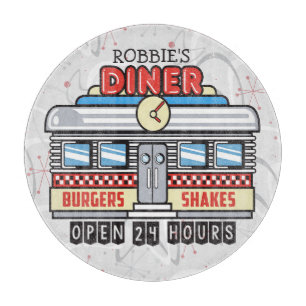 Planche À Découper NOM Personnalisé Retro les années 50 Diner Signe