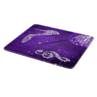 Note de musique et talon aiguille violet scintilla
