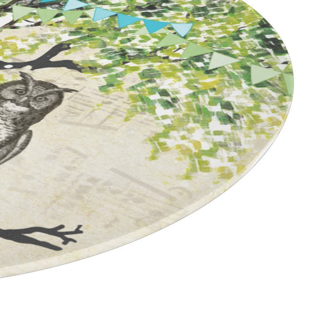 Planche À Découper Notes musicales de la feuille de chouette cabine (Coin)