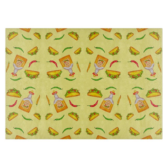 Planche À Découper Nourriture hispanique mexicaine Tacos Tequila (Devant)