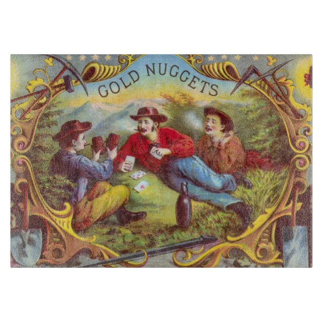 Planche À Découper Nuggets d'or Antique Étiquette Cigar (Devant)