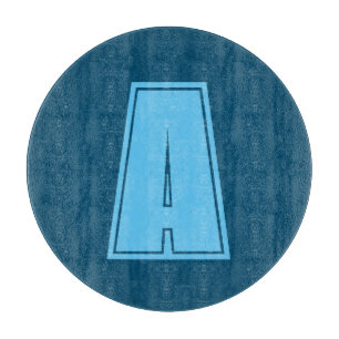 Planche À Découper Océan & Ciel Bleu Premier Monogramme Calligraphie 