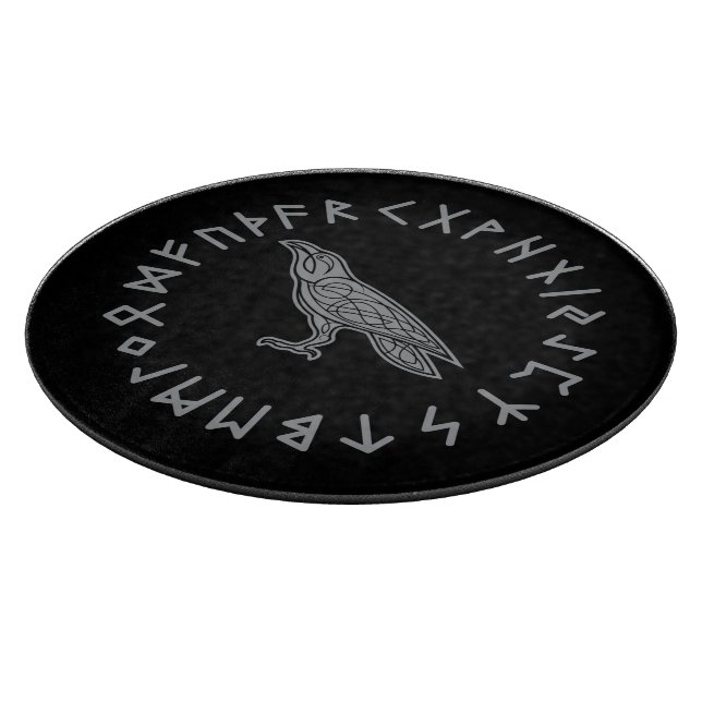 Planche À Découper Odin Raven Crow Viking Mythologie runes runes runi (Coin)
