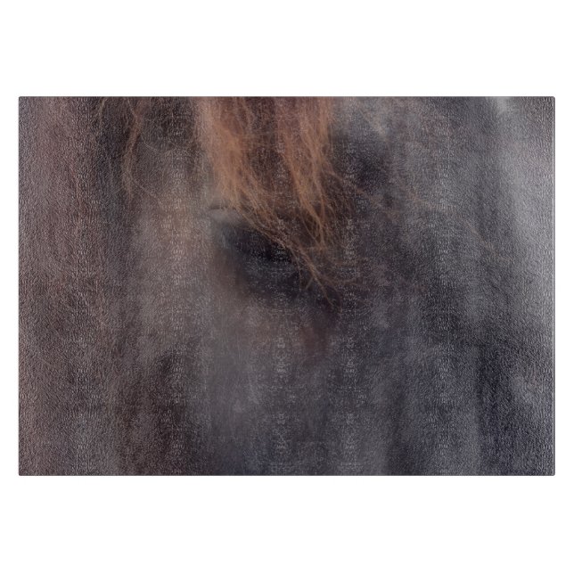 Planche À Découper Oeil Âleux D'Un Animal De Cheval Noir (Devant)