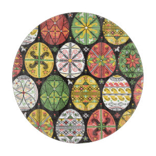 Planche À Découper Oeufs de Pâques ukrainiens, motif vintage.