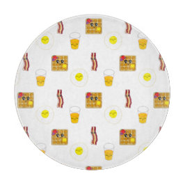 Planche À Découper Oeufs frits, bacon, gaufres et jus d'orange