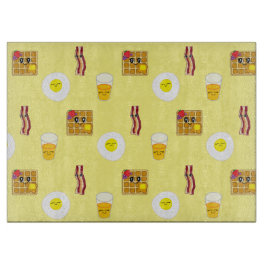 Planche À Découper Oeufs frits, bacon, gaufres et jus d'orange