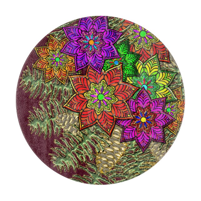 Planche À Découper Office de la charcuterie Bouquet de Noël (Devant)