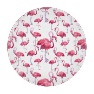 Planche À Découper Oiseau d'aquarelle de Flamant rose exotique