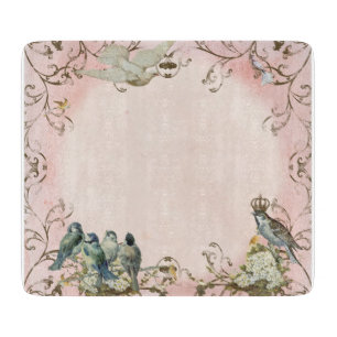 Planche À Découper Oiseaux boisés enchantés Dove Swirl Personnalisé
