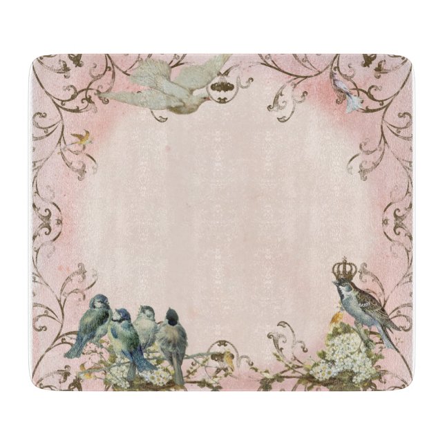 Planche À Découper Oiseaux boisés enchantés Dove Swirl Personnalisé (Devant)