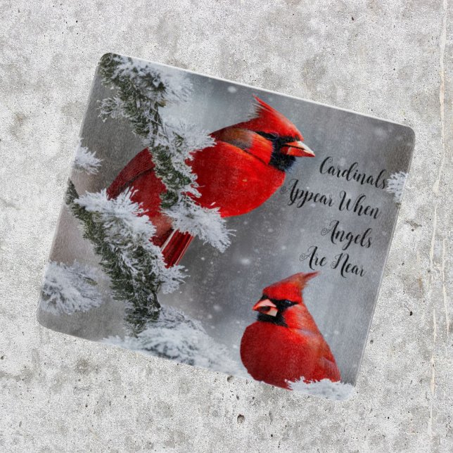 Planche À Découper Oiseaux Cardinaux Rouges Les Anges Sont Près De La (Créateur téléchargé)